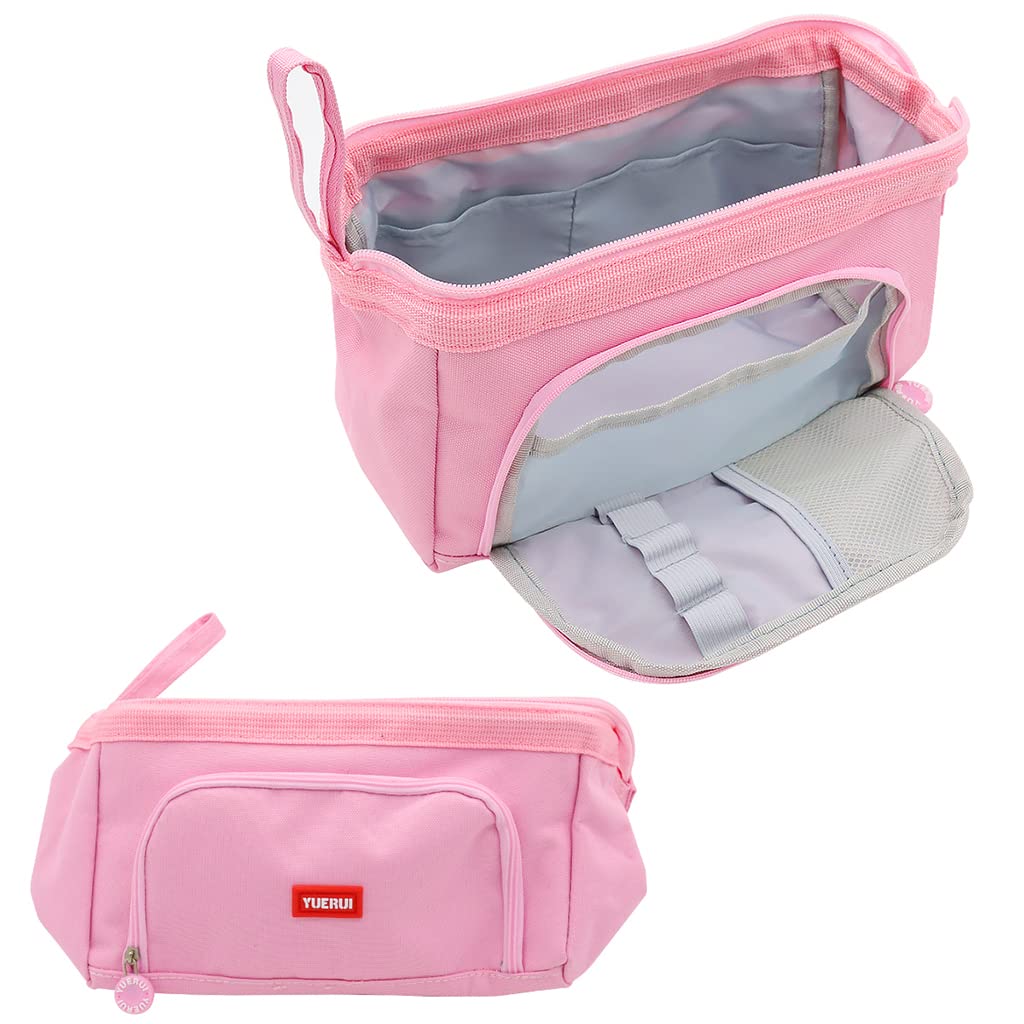 Climberty Large Capacity Pencil Case, Pencil Pouch for Boys & Girls, Aesthetic Pencil Case for College Students, Large Storage Pouch Marker Pen Case, Travel Stationery Bag for Teens Student (Pink) Climberty Large Capacity Pencil Case, Pencil Pouch for Boys & Girls, Aesthetic Pencil Case for College Students, Large Storage Pouch Marker Pen Case, Travel Stationery Bag for Teens Student (Pink)